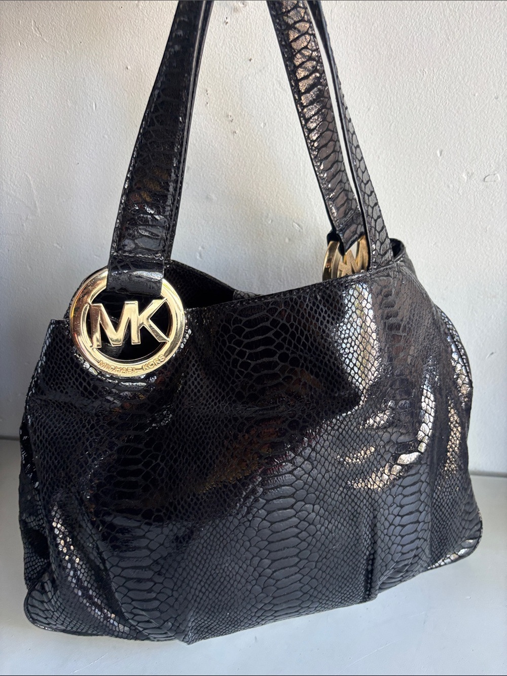 Michael Kors Python Embossed leather Hobo Bag